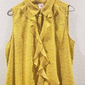 Womens Cabi Sleeveless Chartreuse Reign Blouse Tank Top Size Medium